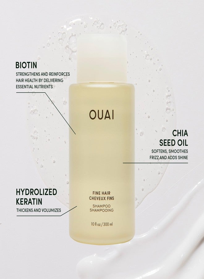 OUAI Fine Shampoo Travel Size - Volumizing Shampoo with Strengthening Keratin, Biotin & Chia Seed Oil for Fine Hair - For Clean, Weightless Body - Paraben, Phthalate & Sulfate Free Hair Care (3 Fl Oz) - Image 2