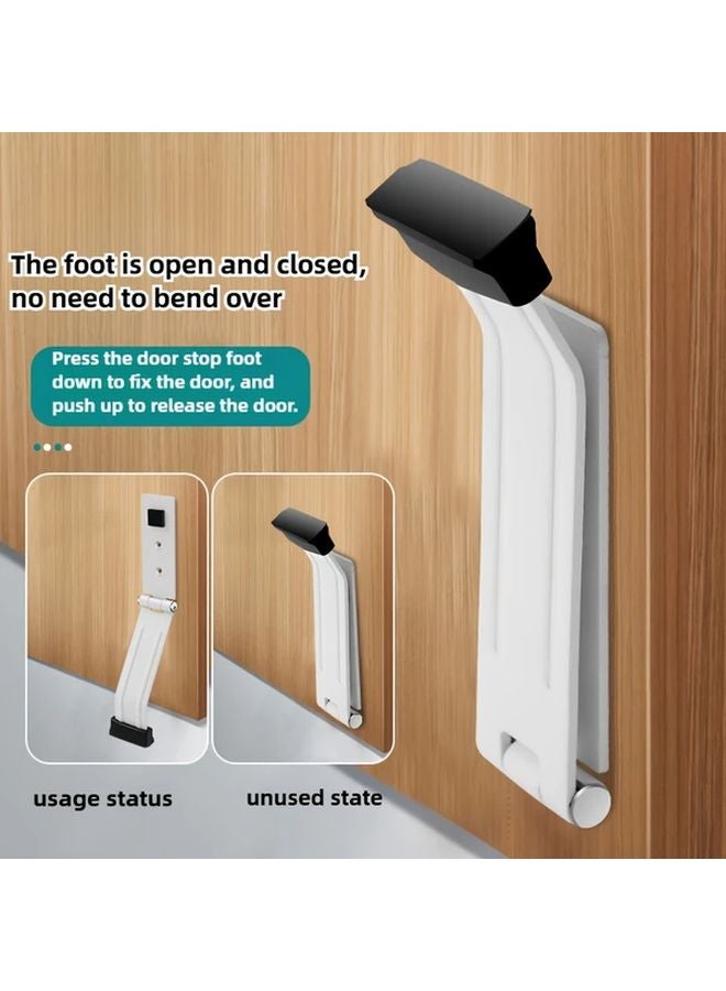 حاجب الباب اللاصق الأبيض ذاتي الالتصاق بدون حفر، حامل دواسة للطوارئ للأبواب الثقيلة - Image 3