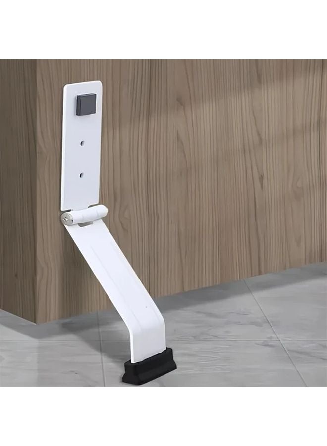 حاجب الباب اللاصق الأبيض ذاتي الالتصاق بدون حفر، حامل دواسة للطوارئ للأبواب الثقيلة - Image 1