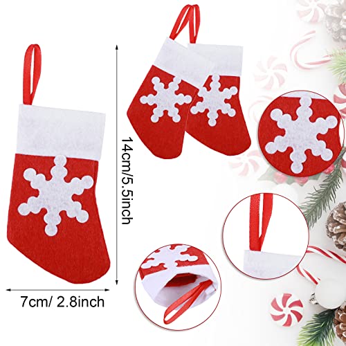 Sawysine 36Pieces Christmas Silverware Holders Christmas Stockings Dinner Table Decorations Mini Santa Hats Cutlery Holder Fork Spoon Knife Storage Bag for Dinnerware Xmas Holiday Dinner Supplies - Image 3