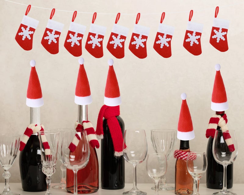 Sawysine 36Pieces Christmas Silverware Holders Christmas Stockings Dinner Table Decorations Mini Santa Hats Cutlery Holder Fork Spoon Knife Storage Bag for Dinnerware Xmas Holiday Dinner Supplies - Image 5