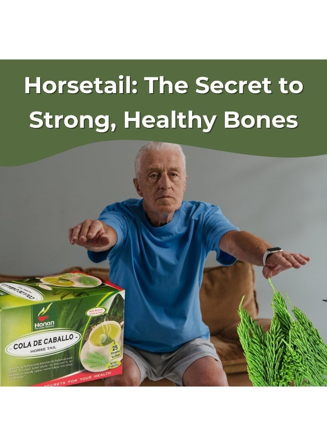 Hanan Horsetail Tea (Cola de Caballo) - 25 Teabags of All-Natural Horse Tail from Peru a.k.a. Shavegrass, Snake Grass, Equisetum, Puzzlegrass - Image 3