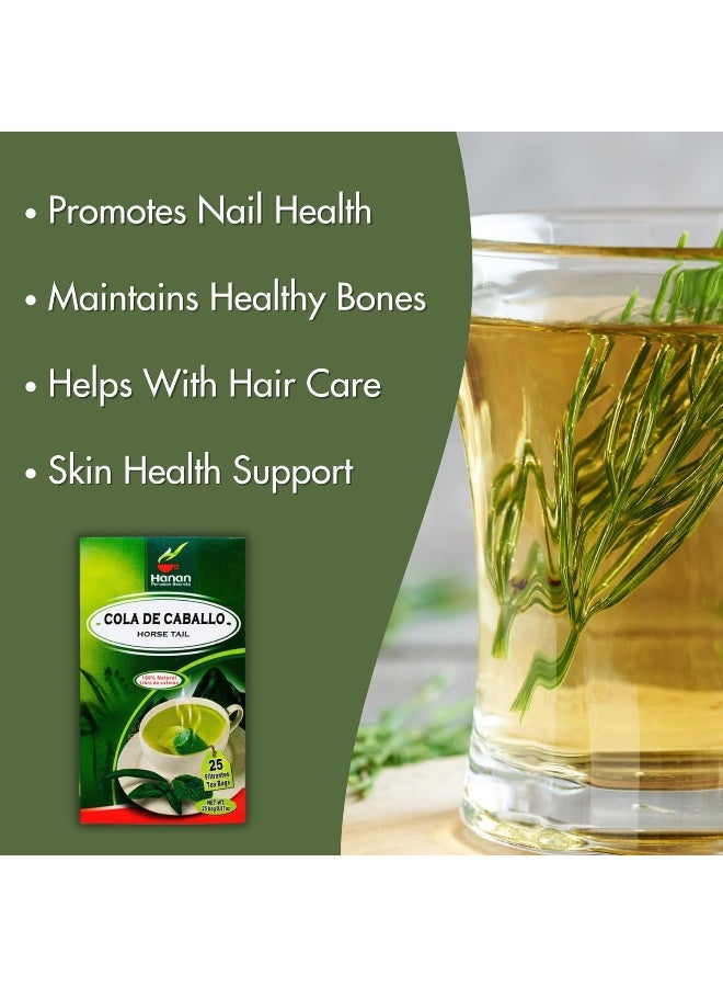 Hanan Horsetail Tea (Cola de Caballo) - 25 Teabags of All-Natural Horse Tail from Peru a.k.a. Shavegrass, Snake Grass, Equisetum, Puzzlegrass - Image 4