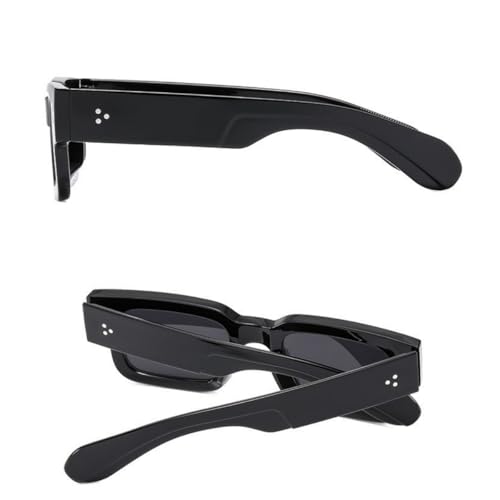 IKUVNA Square Thick Frame Rectangle Sunglasses for Women Men Retro Sunglasses Trendy Chunky Eyewear Black Shades (Black) - Image 3