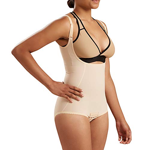 MARENA SFBHA2 Women’s Girdle with High Back, No Closure, Bikini-Length - Post-surgical Shapewear Support - X-Small, Beige - Image 1