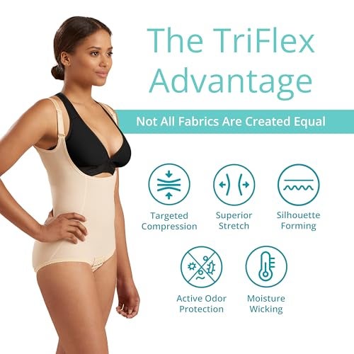 MARENA SFBHA2 Women’s Girdle with High Back, No Closure, Bikini-Length - Post-surgical Shapewear Support - X-Small, Beige - Image 2