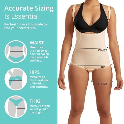 MARENA SFBHA2 Women’s Girdle with High Back, No Closure, Bikini-Length - Post-surgical Shapewear Support - X-Small, Beige - Image 4