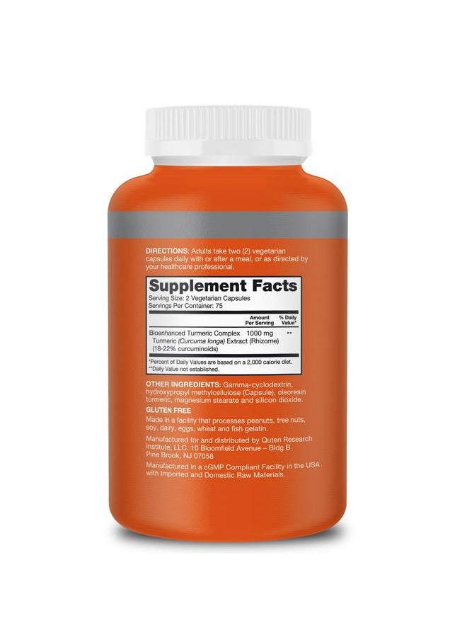 Qunol - Turmeric Curcumin Supplement, 1000mg with Ultra High Absorption, for Joint Support, Extra Strength Capsules, 150 Count - Image 1
