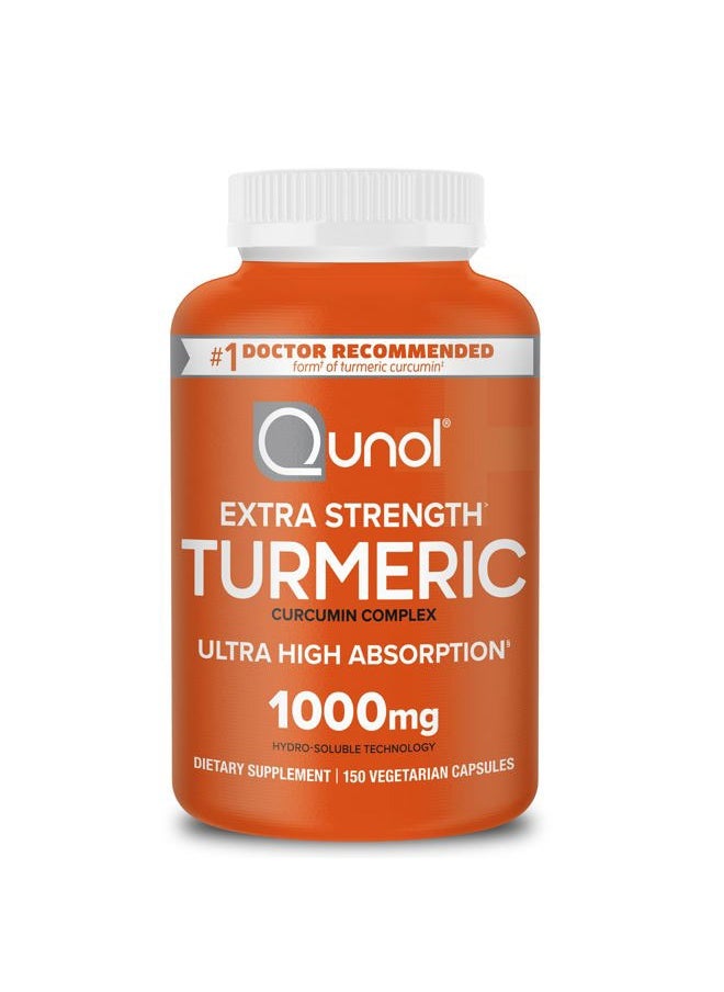 Qunol Turmeric Curcumin Supplement, 1000mg with Ultra High Absorption, for Joint Support, Extra Strength Capsules, 150 Count  - Image 1