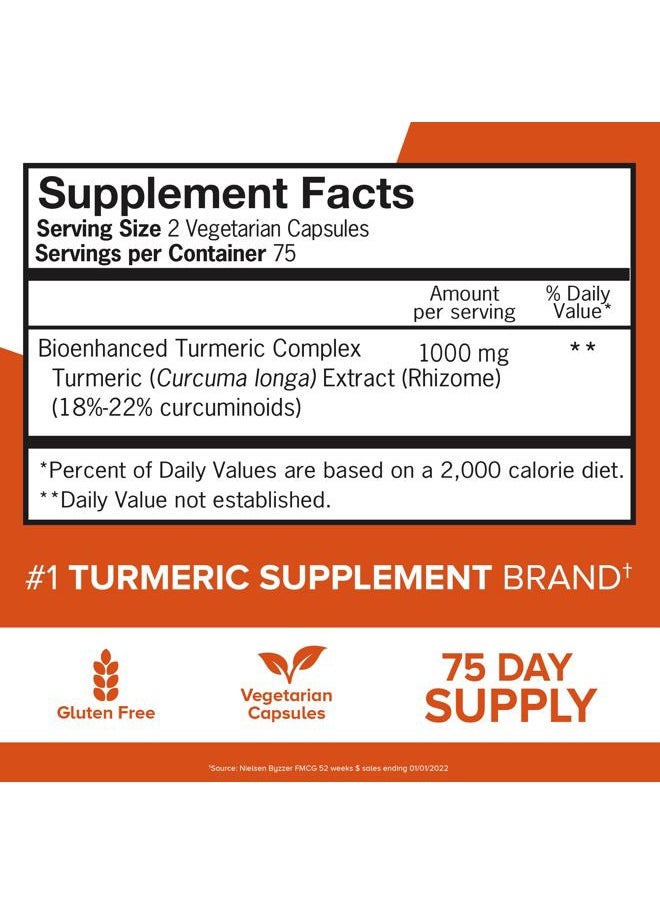 Qunol Turmeric Curcumin Supplement, 1000mg with Ultra High Absorption, for Joint Support, Extra Strength Capsules, 150 Count  - Image 4