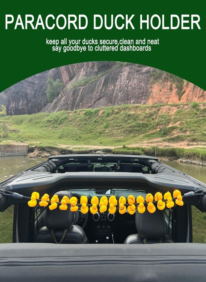 ROMASO Duck Holder for Jeep,Rubber Ducks Holder for Jeep Wrangler YJ TJ JK JL & Gladiator JT, Hold 32 Rubber Ducks,Black Paracord Duck Mount - Image 2