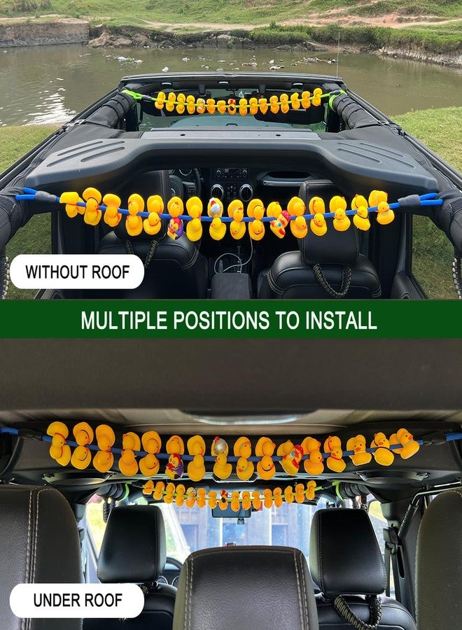 ROMASO Duck Holder for Jeep,Rubber Ducks Holder for Jeep Wrangler YJ TJ JK JL & Gladiator JT, Hold 32 Rubber Ducks,Black Paracord Duck Mount - Image 3