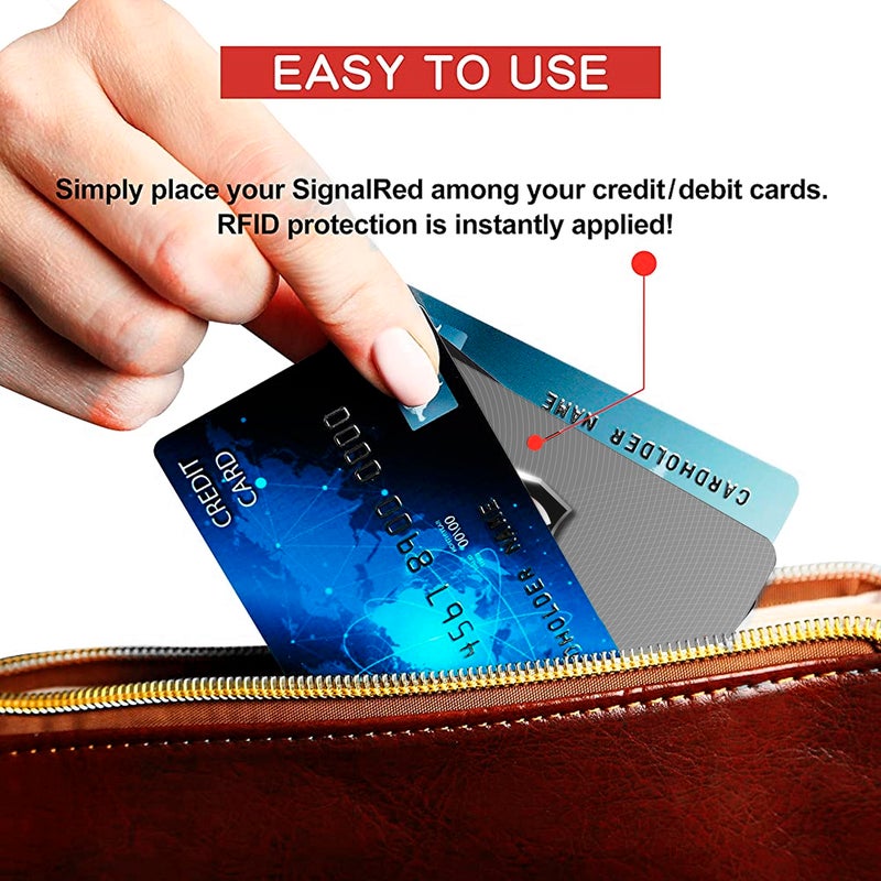 SaiTech IT 5 Pack RFID Blocking Cards, One Protects Entire Wallet Purse, NFC Contactless Bank Debit Credit Card Protector ID ATM Guard - Grey - Image 5