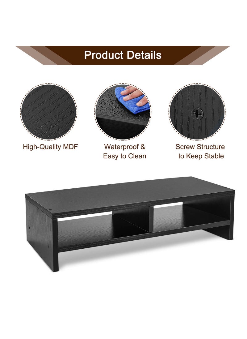 Home Desktop Raised Office Computer Monitor Stand Multifunction Desktop Item Storage Organizer Compartment
