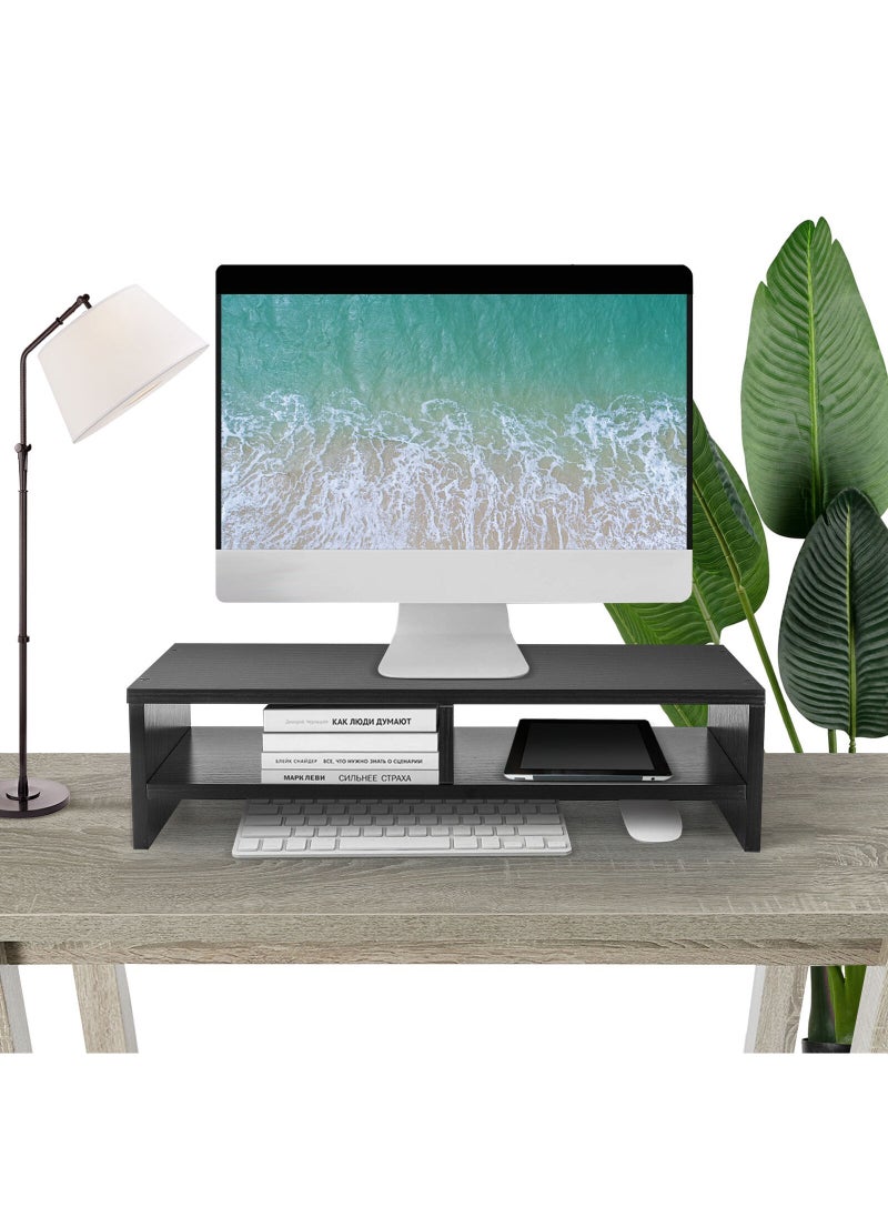 Home Desktop Raised Office Computer Monitor Stand Multifunction Desktop Item Storage Organizer Compartment