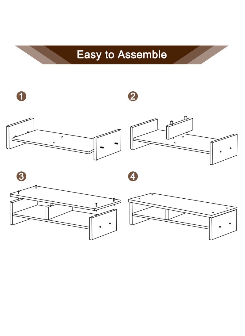 Home Desktop Raised Office Computer Monitor Stand Multifunction Desktop Item Storage Organizer Compartment