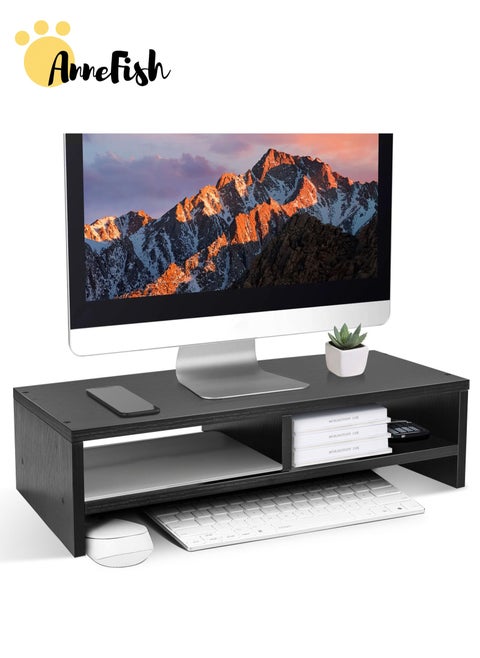 Home Desktop Raised Office Computer Monitor Stand Multifunction Desktop Item Storage Organizer Compartment