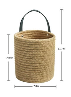 Excefore 2pack Wall Hanging Rope Basket, Small Woven Bathroom Dirty Clothes Basket, Fern Hanging Rope Basket, Flower Basket Decor Set Boho  - Image 3