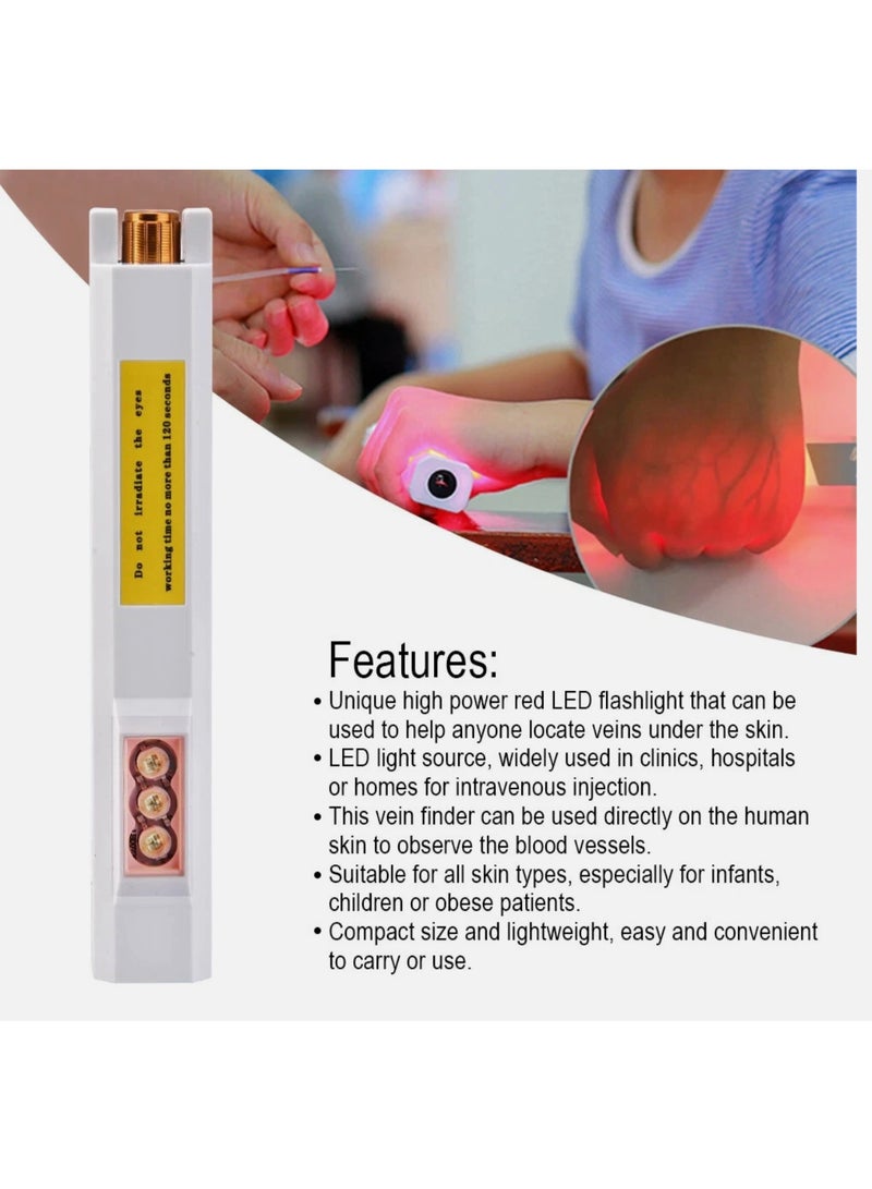 أداة مساعدة، جهاز محمول أوتوماتيكي للبحث عن الأوردة بالأشعة تحت الحمراء للاستخدام المنزلي، جهاز تحديد موقع الأوردة، مناسب للبالغين والأطفال (أبيض) - Image 2