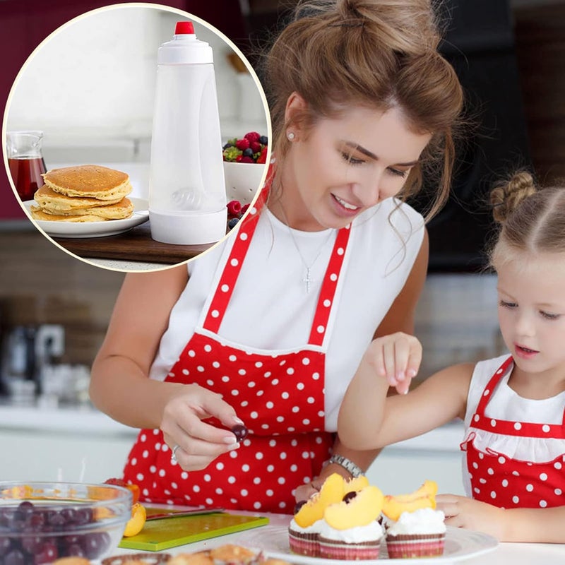 UZOU Pancake Batter Dispenser, Pancake Mix Dispenser with Whisk Ball and Stand Base, Pancake Batter Mixer with BlenderBall for Pancakes, Crepes, Waffle, Muffins, Qatayef, Cupcakes, and more - Image 1