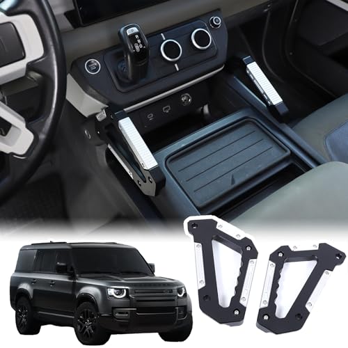 Bekantogy 2PCS Central Control Grab Handles Compatible with Land Rover Defender 90 110 130 20202024 Aluminum Alloy Grip Handle for Armrest Both Side Interior Accessories Black Silve - Image 1