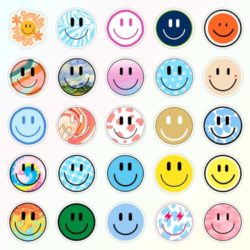 Wercokt 50PCS Smiling Stickers, Cute Water Bottle Stickers for Kids, for Teaching Rewards, Notebooks, Stationery, Luggage, Cartoon PVC Happy Stickers - Image 3