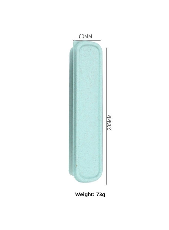 Portable Travel Outdoor Plastic Empty Box Wheat Straw Cutlery Set Storage Box Spoon Fork Chopsticks Utensils-Specifications:23cm Nordic Green (inner Diameter 21CM)