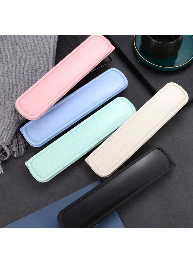 Portable Travel Outdoor Plastic Empty Box Wheat Straw Cutlery Set Storage Box Spoon Fork Chopsticks Utensils-Specifications:23cm Nordic Green (inner Diameter 21CM)