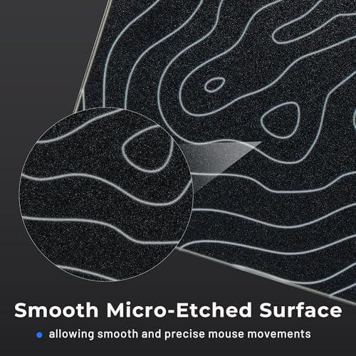 GMKWTL XVX Glass Mousepad for Gaming, Topographic Hard Gaming Mouse pad, Professional Large Mouse Mat 410mm*310mm, Special Glass Surface with Improved Precision and Speed - Image 4
