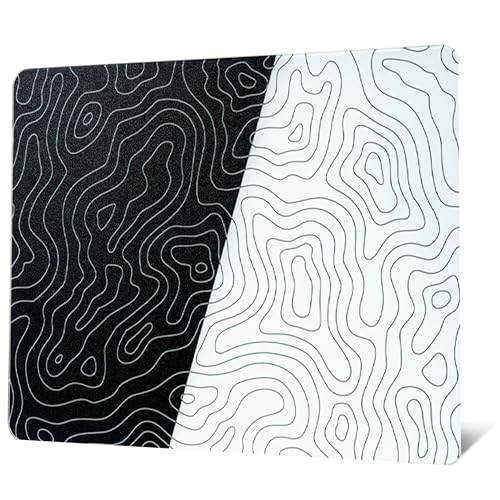 GMKWTL XVX Glass Mousepad for Gaming, Topographic Hard Gaming Mouse pad, Professional Large Mouse Mat 410mm*310mm, Special Glass Surface with Improved Precision and Speed - Image 1