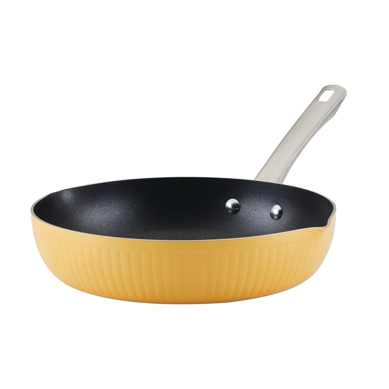 Farberware Style Nonstick Cookware Frying PanSkillet with Pour Spouts Dishwasher Safe 1125 Inch  Yellow