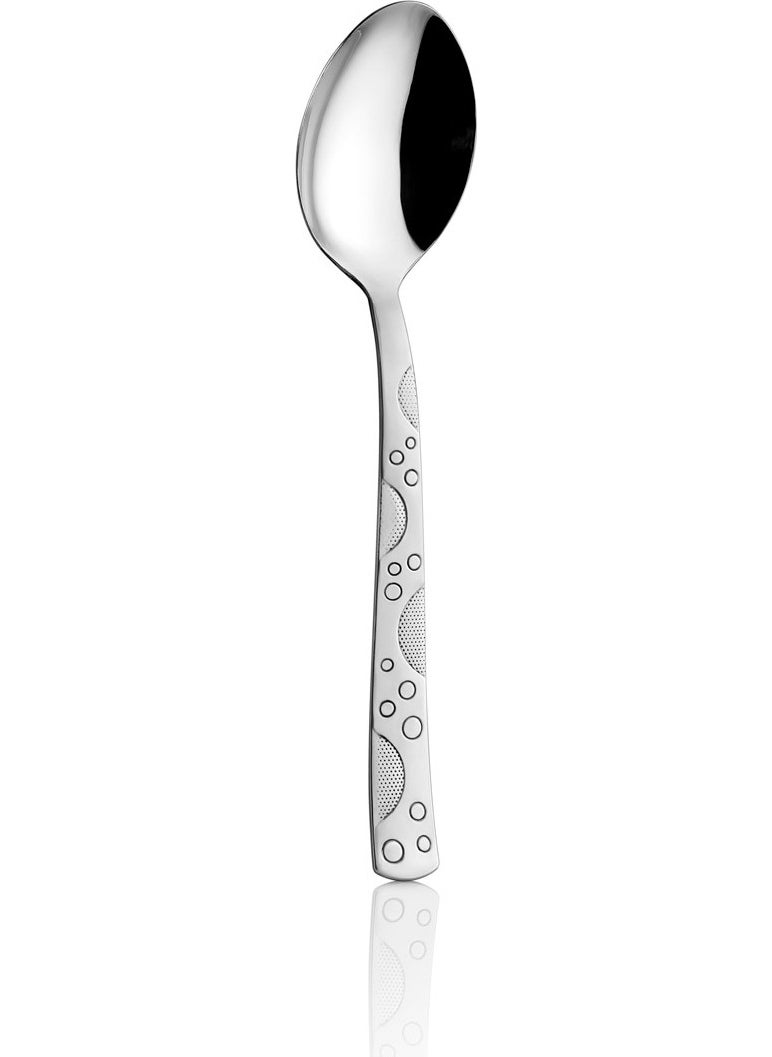 Emir Çelik Ela Model Beaded Patterned Tablespoon 12 Pieces 