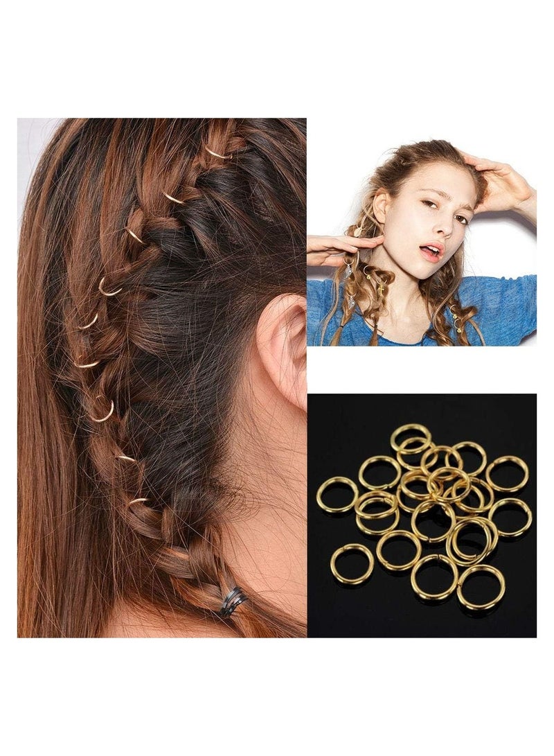 RATSAW 80 Pieces Hair Braid Rings Metal Hair Cuffs Copper Hair Dreadlocks and Pendant Charms Hair Clip Headband Accessories Gold and silver - Image 2