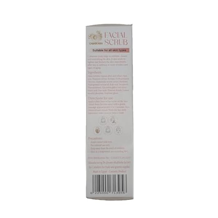 Cabarossa Facial Scrub 120g – Exfoliating & Brightening Face Scrub with Licorice Extract, Chamomile, Vitamin C & E – Removes Dead Skin & Dark Spots, Anti-Aging, Gentle for All Skin Types - Image 4