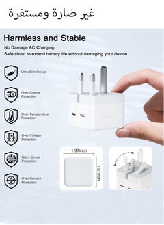 HEROCKX 35W Fast Charger For iPhone Charger Dual 3.0 USB Type-C Ports with 2M Fast Cable Foldable USB C Plug,Compatible with iPhone 14/14Pro/14Pro Max/14 Plus/13Pro Max /13 Pro/13/12/11/XS iPad Mini 6/iPad Pro  - Image 3