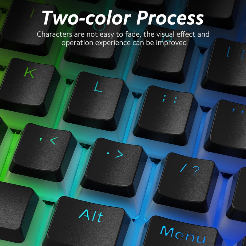 PBT Pudding Key Caps 108 Keys PBT Thickened Two-color Key Cap Set OEM Height for Mechanical Keyboard White(Only Keycaps) - Image 5