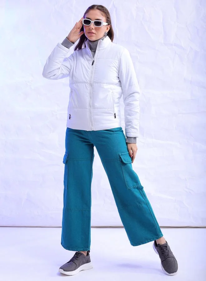 Freehand Women Slim Fit Solid Puffer Jacket