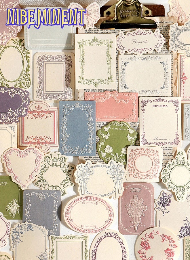 NIBEMINENT 30 Pcs Vintage Pink Lace Edge Scrapbook Paper Set, Embossed Floral Journaling Stationery Kit, Aesthetic Decorative Writing Paper, Retro Craft Material for Cardmaking, Scrapbooking, and DIY Gifts, Greeting Cards（Pink） - Image 2