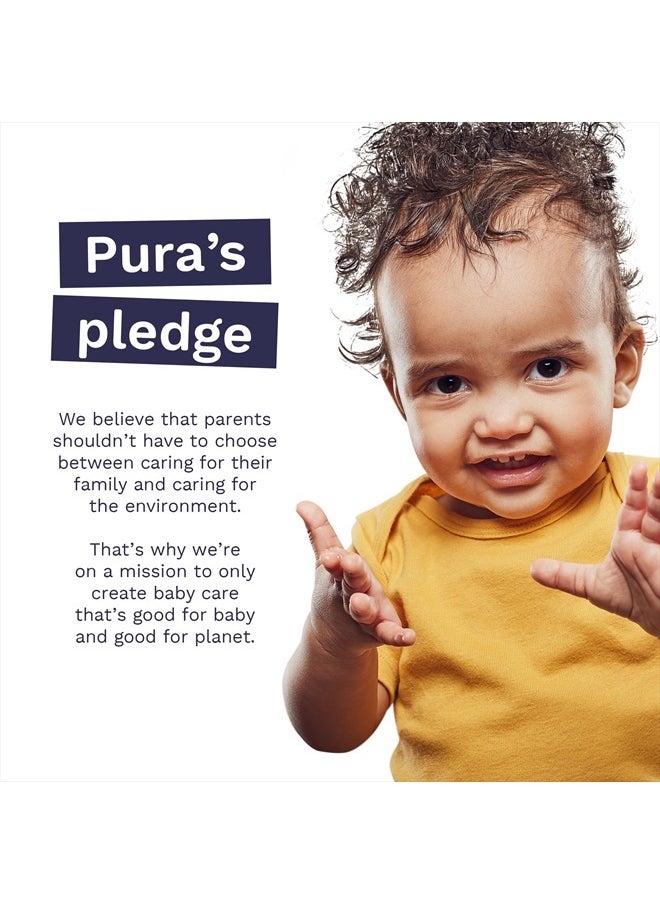 Pura - Size 1 Eco-Friendly Diapers (4-11lbs) Hypoallergenic, Soft Organic Cotton Comfort, Sustainable, Wetness Indicator, Allergy UK Certified. Newborn 1 Pack of 32 Baby Diapers - Image 1