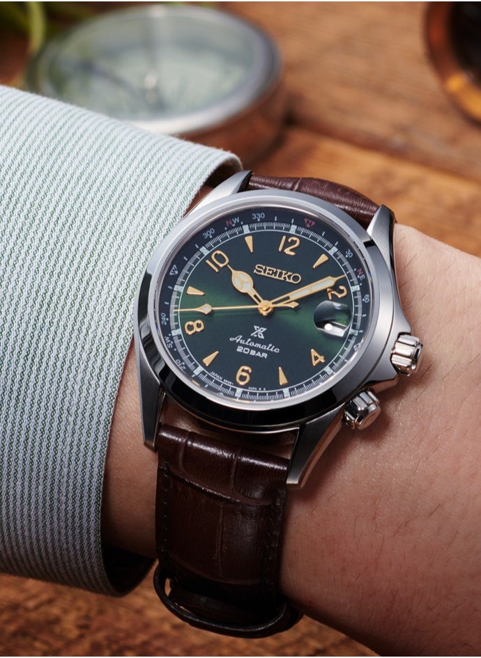 Seiko Seiko Prospex Automatic Alpinist SPB121J1 Green Dial Leather Strap Men's Watch  - Image 2