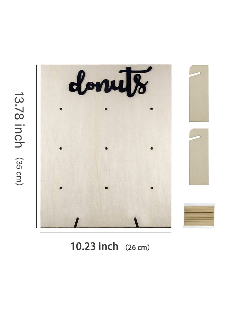 Captaintech Wood Donut Wall Display Stand Reusable Doughnuts Stands Board Holder Hold 9 Donuts - Image 5