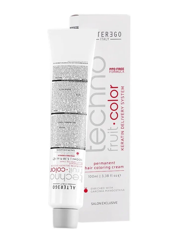 ALTER EGO Technofruit Permanent Hair Color 6/71 , Dark Blonde Brown Ash, High Performance, Precise And Lasting Color Result - 100 Ml - Image 1
