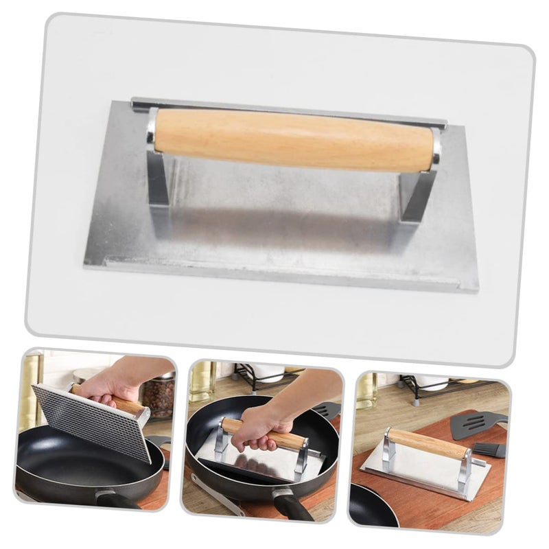 Manual Burger Patty Press Grill Meat Pressing Plate Food Grade Aluminum 1 Piece - Image 4