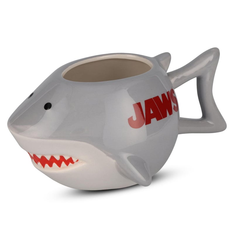 Silver Buffalo Jaws Shark Face 3D Sculpted Ceramic Coffee Mug 20Ounces