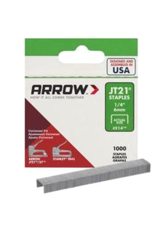 Arrow 1000-Piece Jt21 Staples Silver 6 mm 21424 - Image 2
