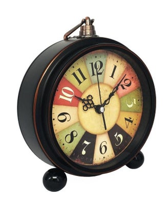Retro Silent Alarm Clocks Bedside Non Ticking Old Fashioned Desk Clock Battery Powered Table for Bedroom Office Living Room Decoration - view 2
