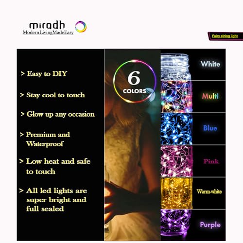 MIRADH Fairy Lights USB Powered String Lights 5M, 50 Led Christmas Lights Fairy String Lights for Party Wedding Festival Bedroom Table Decoration (Warm White, PACKOF 2) - Image 3