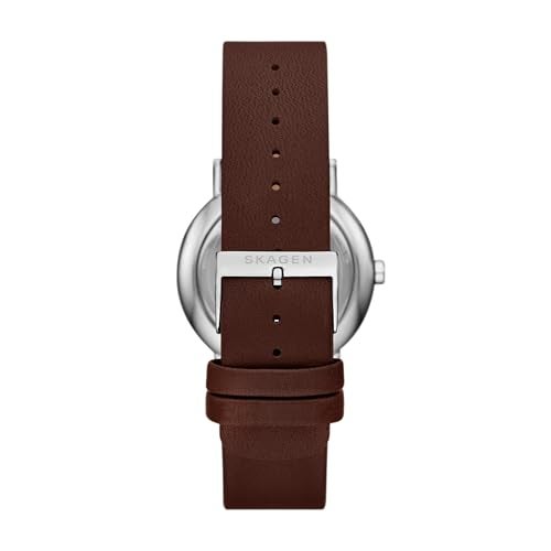 Skagen ساعة سكاجن للرجال بتصميم متعدد الوظائف بحزام جلد بني (الموديل: SKW6941) - Image 2