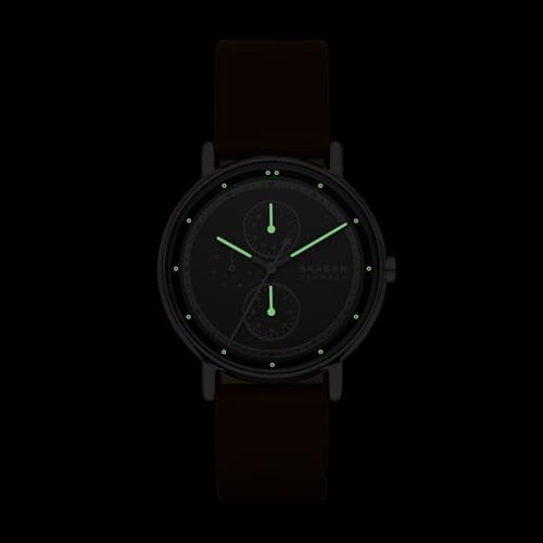 Skagen ساعة سكاجن للرجال بتصميم متعدد الوظائف بحزام جلد بني (الموديل: SKW6941) - Image 4