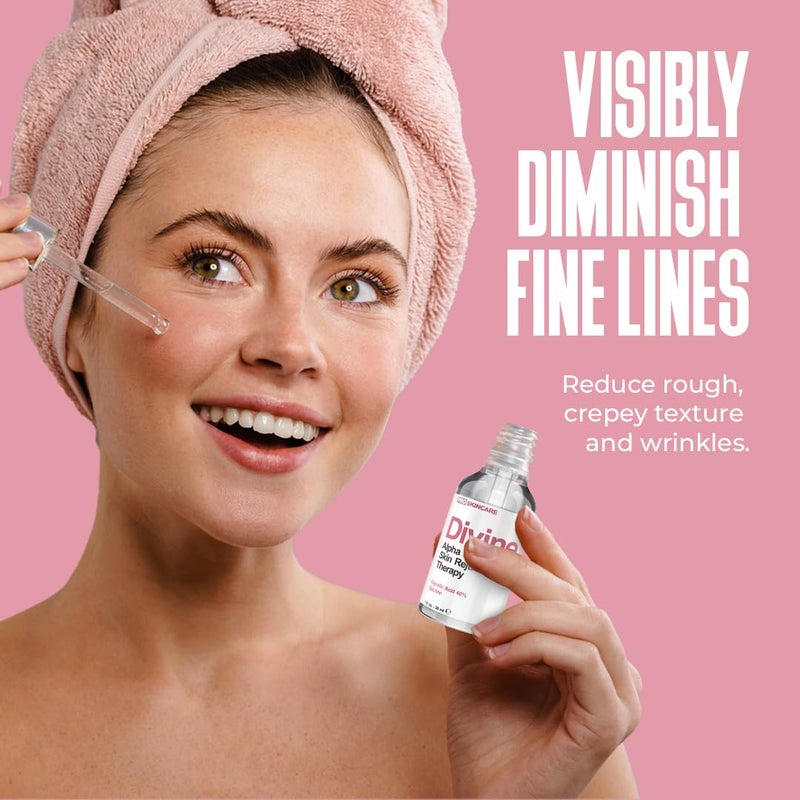 DIVINE DERRIERE Glycolic Acid Peel 40% Professional Chemical Peel for Face for Acne Scars, Collagen Boost, Wrinkles, Fine Lines - Alpha Hydroxy Acid Liquid Exfoliant for Face Peel Mask for Men & Women - Image 4